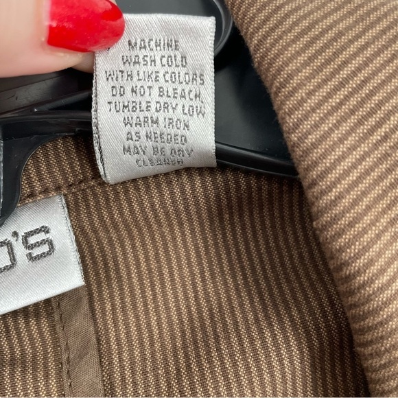 Chicos Striped Tailored Fit Pockets Button Notch Collar Cotton Blazer Jacket - Picture 9 of 9